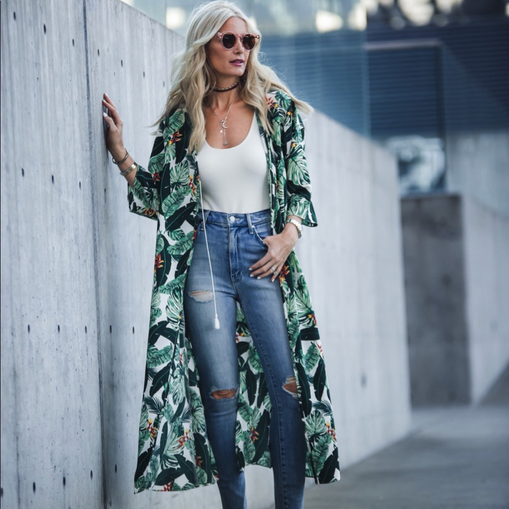 Rachel Zoe Palm Print Duster